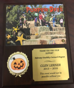 Plaque thank You from PDOP for Pumpkin Days