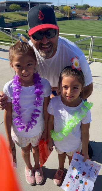 Kevin Rowe and young walkers