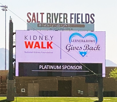 2022 Phoenix Kidney Walk sponsor sign