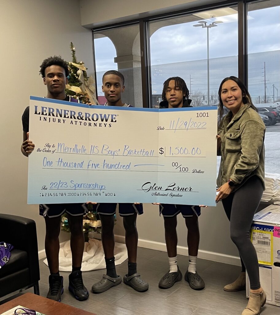 Merrillville High School Boys' Basketball team donation