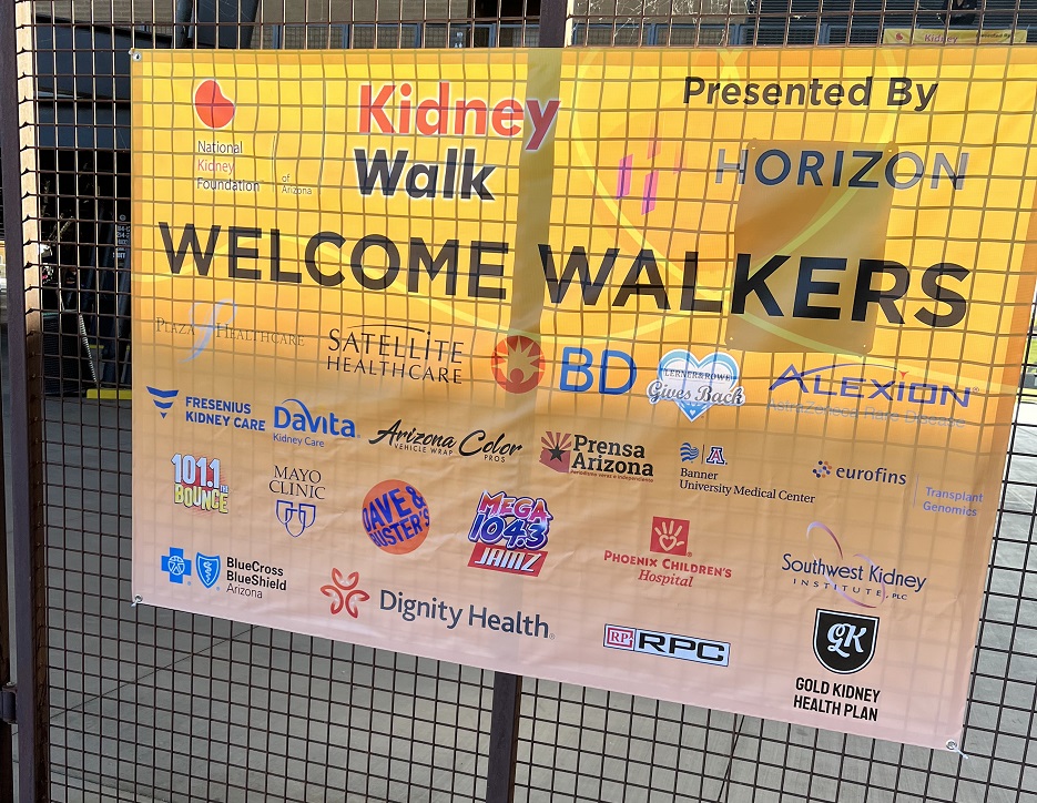 2023 Phoenix Kidney Walk Sponsor Banner