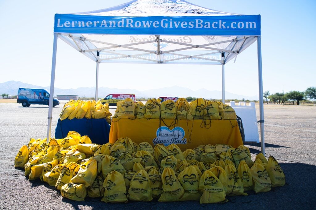 TUC THX Giveaway food bags and tent